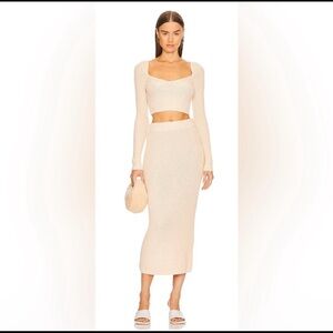 ALC | Olive Knit Midi Skirt & Top set